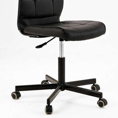 Кресло офисное «Бюрократ» Leather Black CH-330M, без подлокотников, на колёсиках, экокожа, цвет чёрный