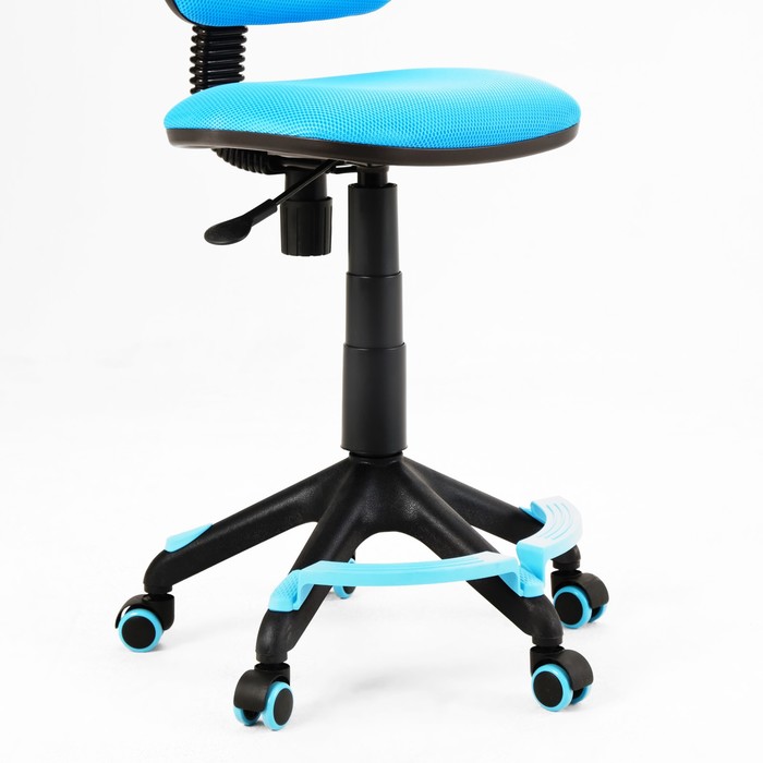 Кресло детское Бюрократ KD-4-F голубой TW-55 крестовина пластик, с подставкой.для ног - фото 1895685759