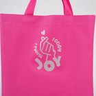 Шопер- «Наслаждайся» блёстки, без молнии, без подкладки, цвет розовый - фото 24574558