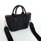 Сумка женская на молнии, цвет чёрный - Фото 5