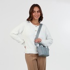 Сумка женская тоут на молнии, 25×7×14 см, однотонная, голубая - Фото 13