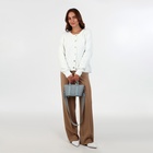 Сумка женская тоут на молнии, 25×7×14 см, однотонная, голубая - Фото 14