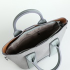 Сумка женская тоут на молнии, 25×7×14 см, однотонная, голубая - Фото 10