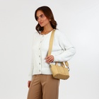 Сумка женская тоут на молнии, 25×7×14 см, однотонная, бежевая - Фото 10