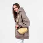 Сумка женская тоут на молнии, 25×7×14 см, однотонная, бежевая - Фото 2