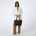 Сумка женская на молнии, цвет коричневый - фото 25478207