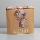 Пакет подарочный крафтовый упаковочный «Adore», 30 х 40 х 6 см - Фото 1