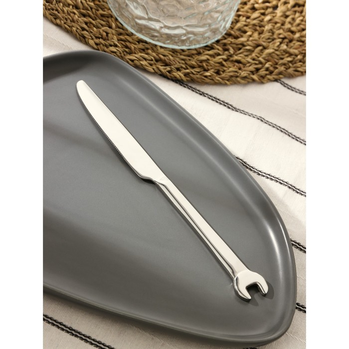 Нож столовый из нержавеющей стали Magistro Workshop, длина 22 см, цвет серебряный - Фото 1