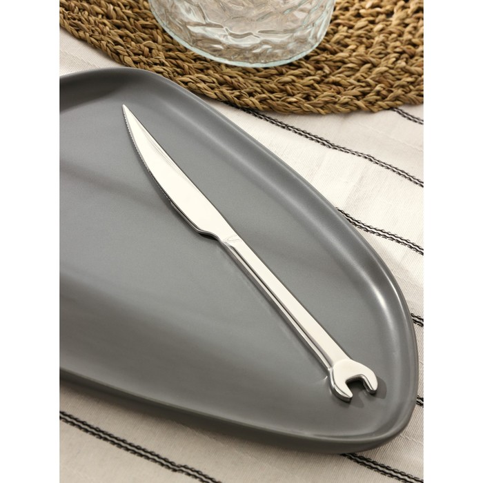 Нож столовый из нержавеющей стали Magistro Workshop, длина 22,5 см, цвет серебряный - фото 1908888260