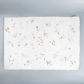 Бумага ручной работы с цветами и травами "Красные листики" 55х80 см