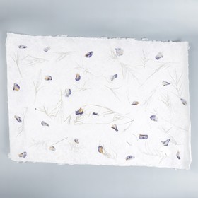 Бумага ручной работы с цветами и травами "Синие лепестки" 55х80 см
