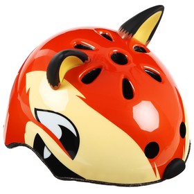 Шлем велосипедиста детский CORSA «Лиса», р. S, обхват 50-54 см, цвет оранжевый
