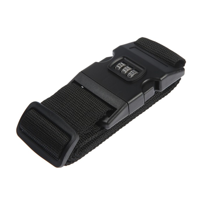 Ремень для чемодана или сумки с кодовым замком, черный - Фото 1