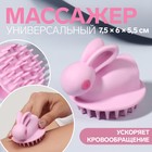 Массажёр «Зайчик», универсальный, 7,5 × 6 × 5,5 см, цвет розовый 7304960 - фото 9692205