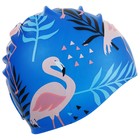 Шапочка для плавания детская ONLITOP «Фламинго», силиконовая, обхват 46-52 см - Фото 3