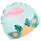 Шапочка для плавания детская ONLITOP «Фламинго на цветке», силиконовая, обхват 46-52 см - Фото 3