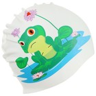 Шапочка для плавания детская ONLITOP «Лягушонок на кувшинке», силиконовая, обхват 46-52 см - фото 3756529
