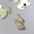 Декор для творчества металл, эмаль "Котёнок с пятном на глазу" белый 2,6х1,5 см (комплект 6 шт) - фото 21564885