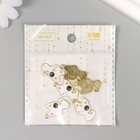 Декор для творчества металл, эмаль "Котёнок с пятном на глазу" белый 2,6х1,5 см (комплект 6 шт) - фото 23718117