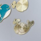 Декор для творчества металл, эмаль "Кит с фонтаном" синий 2,4х3 см (комплект 5 шт) - фото 37916868