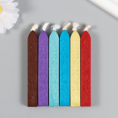 Сургуч для печати с фитилём «Разноцветные», набор 6 шт., 14.8×16 см