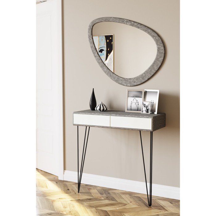Зеркало «Телфорд вью», 875 × 770 × 16 мм, цвет серый бетон - Фото 1