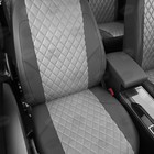 Авточехлы для Citroen Jumpy Multispace 2 с 2007-2016 г., 3 места, минивэн, фургон, перфорация, экокожа, цвет светло-серый, тёмно-серый - фото 6586158