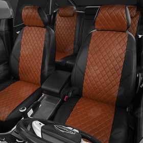 

Авточехлы для Ford Kuga 2 с 2012-2016 г., джип, перфорация, экокожа, цвет фокс, чёрный
