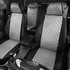 Авточехлы для Nissan Terrano 3 с 2017-н.в., джип, с перфорацией, экокожа, цвет светло-серый, чёрный - фото 6586188