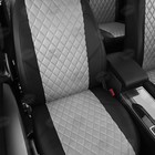 Авточехлы для Nissan Terrano 3 с 2017-н.в., джип, с перфорацией, экокожа, цвет светло-серый, чёрный - Фото 4