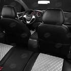 Авточехлы для Nissan Terrano 3 с 2017-н.в., джип, с перфорацией, экокожа, цвет светло-серый, чёрный - фото 6586193
