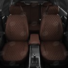 Авточехлы для Skoda Octavia A7 с 2013-2017 г., хэтчбек, седан, универсал, перфорация, экокожа, цвет шоколад - фото 6586221