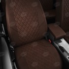 Авточехлы для Skoda Octavia A7 с 2013-2017 г., хэтчбек, седан, универсал, перфорация, экокожа, цвет шоколад - фото 6586222