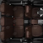 Авточехлы для Skoda Octavia A7 с 2013-2017 г., хэтчбек, седан, универсал, перфорация, экокожа, цвет шоколад - фото 6586226