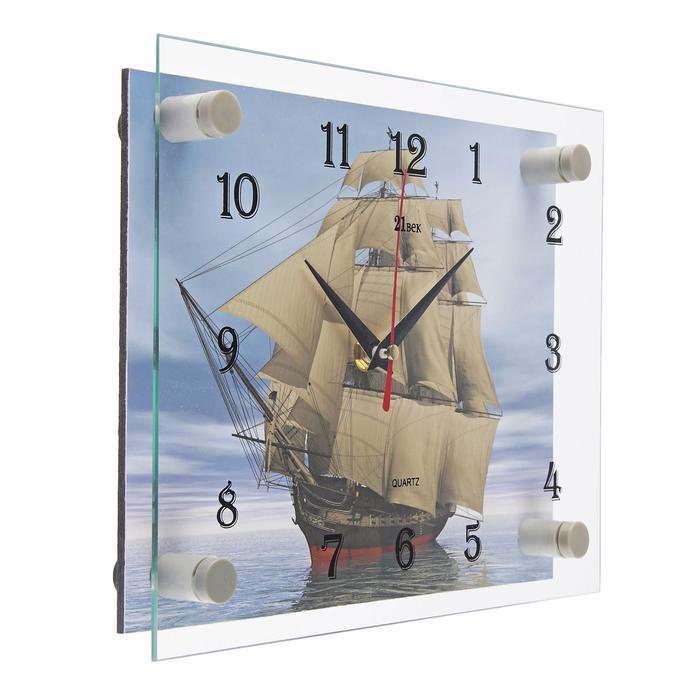 Часы настенные: Море, "Корабль", бесшумные, 20 х 26 см - фото 1905334552