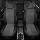 Авточехлы для Toyota Verso 1 с 2009-2012 г., 7 мест, микровэн, алькантара, экокожа, цвет тёмно-серый, чёрный - Фото 3
