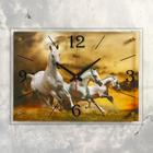 Часы-картина настенные, серия: Животный мир, "Лошади" 40х56  см - фото 2838946