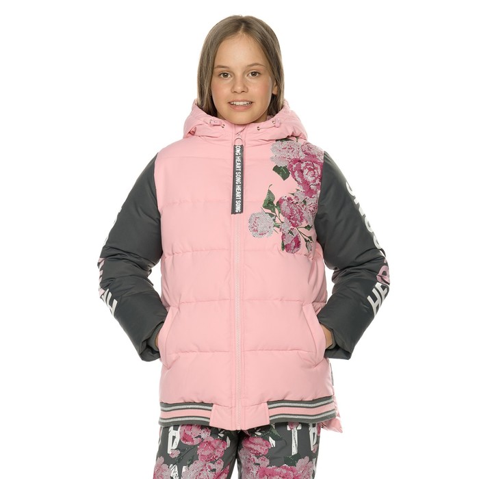 Куртка для девочек, рост 134 см, цвет розовый - Фото 1