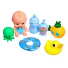 Набор резиновых игрушек для ванны «Игры малыша», 7 шт, с пищалкой, Крошка Я - фото 24008340