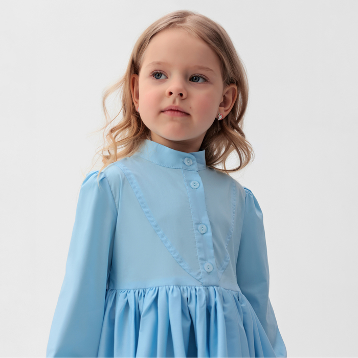 Платье для девочки MINAKU: Cotton collection цвет голубой, рост 122 - фото 1907427673