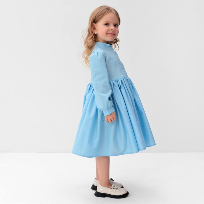 Платье для девочки MINAKU: Cotton collection цвет голубой, рост 122 - фото 1907427675