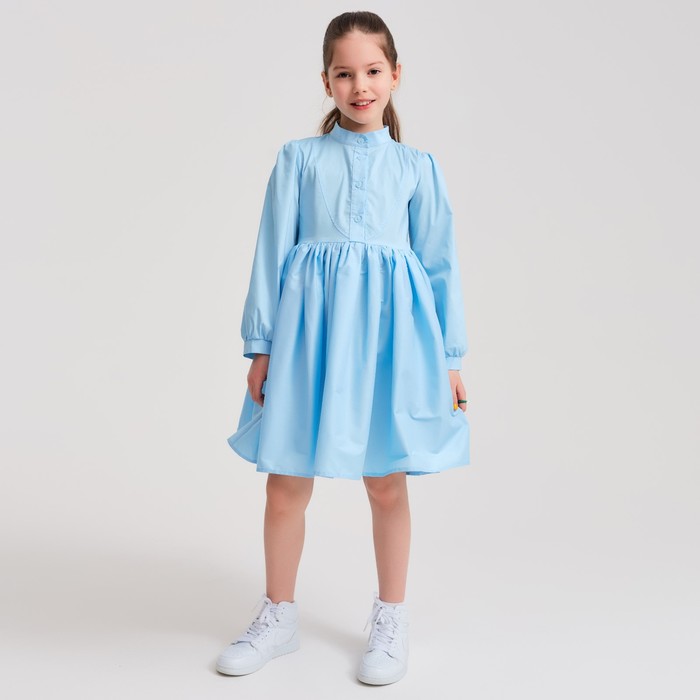 Платье для девочки MINAKU: Cotton collection цвет голубой, рост 122 - фото 1907427677
