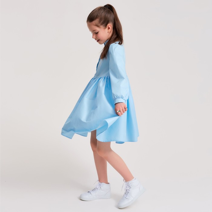 Платье для девочки MINAKU: Cotton collection цвет голубой, рост 122 - фото 1907427678