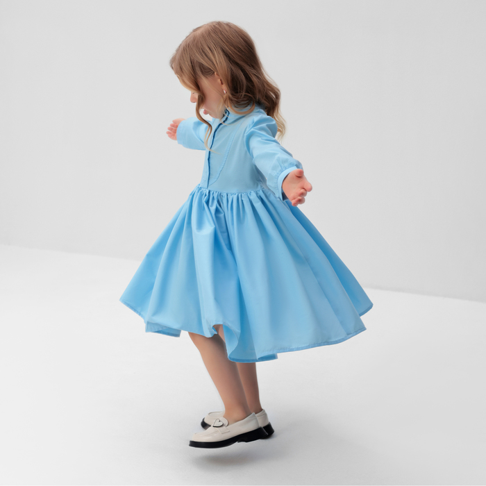 Платье для девочки MINAKU: Cotton collection цвет голубой, рост 128 - фото 1907427705