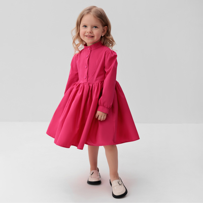 Платье для девочки MINAKU: Cotton collection, фуксия, рост 104 см