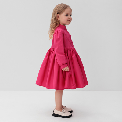 Платье для девочки MINAKU: Cotton collection, фуксия, рост 116 см