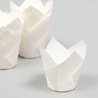 Форма для выпечки кексов бумажная UPAK LAND «Тюльпан», 5×8 см, одноразовая, белая - Фото 1