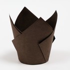 Форма для выпечки кексов бумажная UPAK LAND «Тюльпан», 5×8 см, одноразовая, коричневая - Фото 2