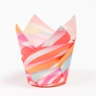 Форма для выпечки кексов бумажная UPAK LAND «Тюльпан», 5×8 см, одноразовая, разноцветная - Фото 2