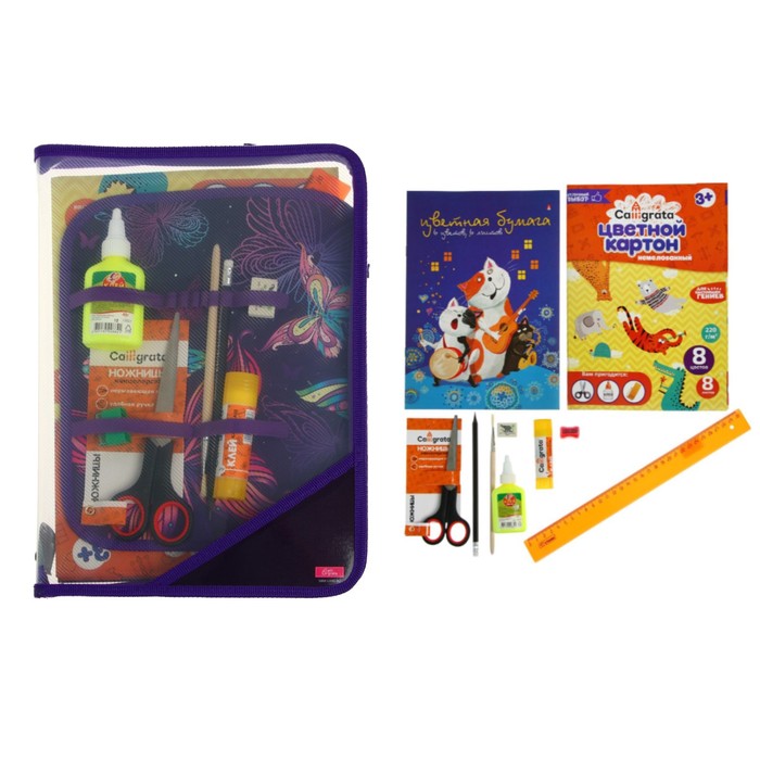 Папка для труда А4, 325 х 230 х 25 мм, молния вокруг, откидная планка ...